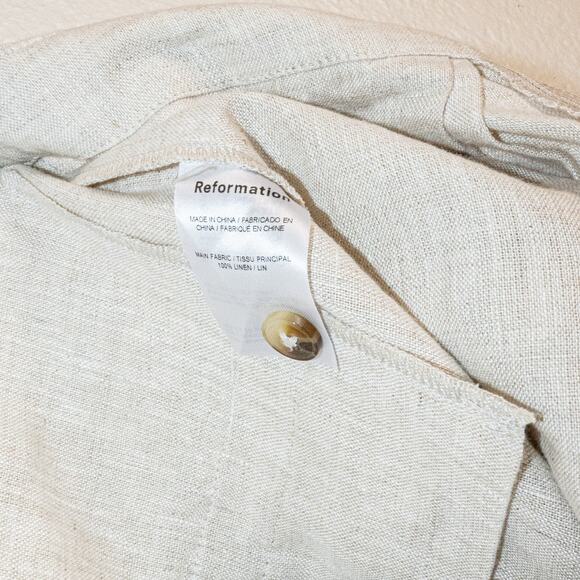 Reformation $178 Mason Linen Pants Pleated front Beige size 4 - Picture 11 of 13